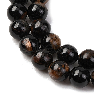 Natural Black Tourmaline Beads Strands G-F666-05A-8mm-1