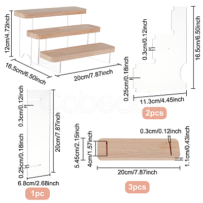 3-Tier Transparent Acrylic  Minifigures Display Risers DIY-WH0410-33A-1