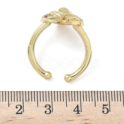 Brass Micro Pave Cubic Zirconia Cuff Rings RJEW-H256-14G-01-1