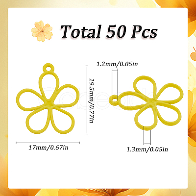 50Pcs Hollow Spray Painted Alloy Pendants FIND-SC0012-27A-1