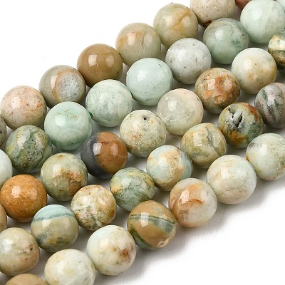 Natural Green Quartz Round Beads Strands G-Z127-A01-10mm-1