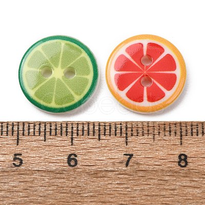 2-Hole Printed Opaque Resin Buttons RE-CBA4372-16-1