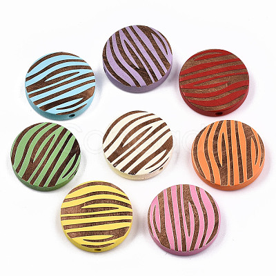 Painted Natural Wood Beads WOOD-T021-50B-M-1