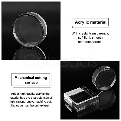 Flat Round Transparent Acrylic Display Bases AJEW-WH0245-20-1