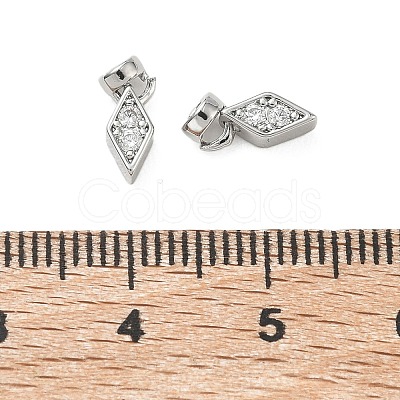 Brass Micro Pave Clear Cubic Zirconia Charms KK-C172-24P-1