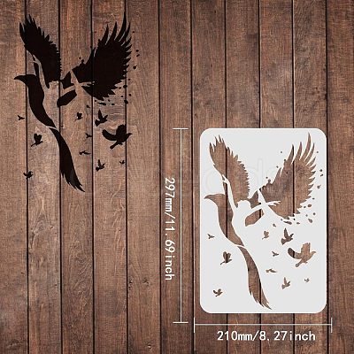 Large Plastic Reusable Drawing Painting Stencils Templates DIY-WH0202-143-1