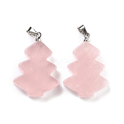 Natural Rose Quartz Pendants G-A203-01B-1