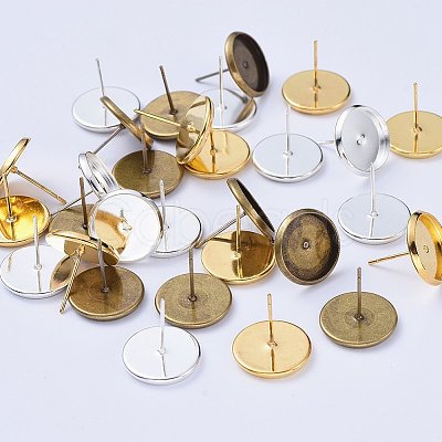 Brass Ear Studs Settings IFIN-YW0001-15-1