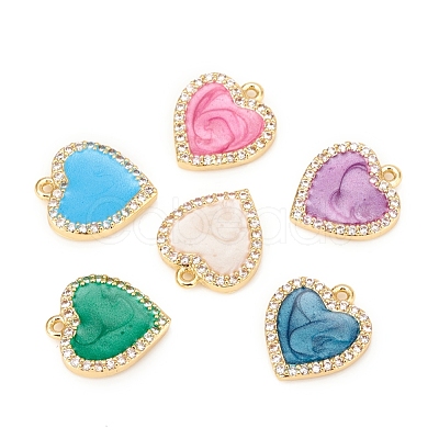 Brass Micro Pave Cubic Zirconia Charms KK-D160-47G-1
