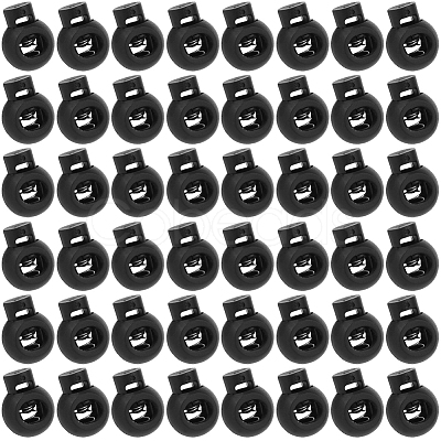 50Pcs PP Plastic Iron Spring Cord Locks KY-CN0002-36B-1