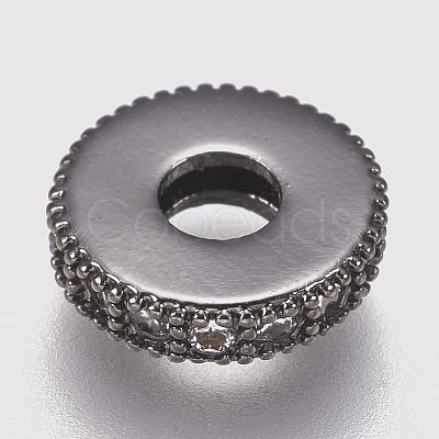 Brass Micro Pave Cubic Zirconia Bead Spacers LS-ZIRC-K074-11A-01B-1