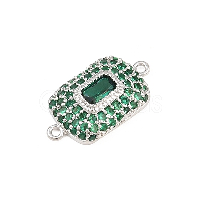 Brass Micro Pave Cubic Zirconia Connector Charms CU-CBAAB9C-01P-01-1