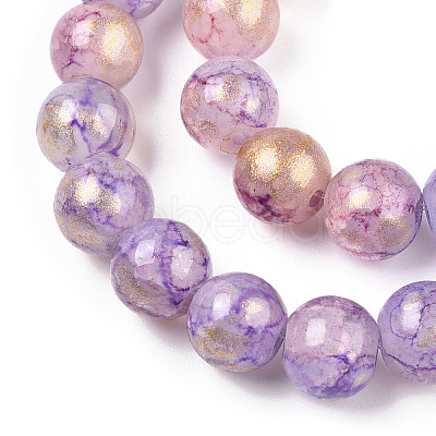 Baking Paint Crackle Glass Bead Strands DGLA-R053-05A-1