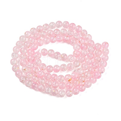 Baking Paint Crackle Glass Bead Strands DGLA-R053-03E-A-1