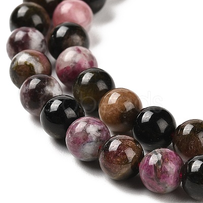 Natural Multicolor Tourmaline Beads Strands G-B048-B02-01-1