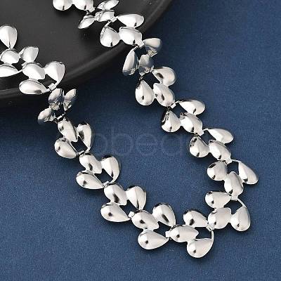 304 Stainless Steel Teardrop Link Chain Necklaces NJEW-D333-03P-1