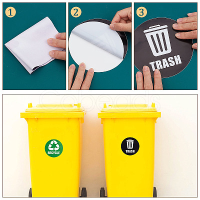 6Pcs 2 Styles PVC Garbage Recycle Trash sign stickers DIY-WH0043-40-1