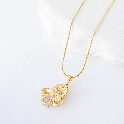 3Pcs Stainless Steel Crystal Rhinestone Flower Pendant Necklaces for Women LR1845-1