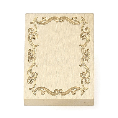 Rectangle Flower Frame Brass Stamp Heads AJEW-M037-04G-02-1