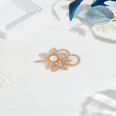 1Pc Zinc Alloy Rhinestone Brooches JEWB-LP0006-05G-1