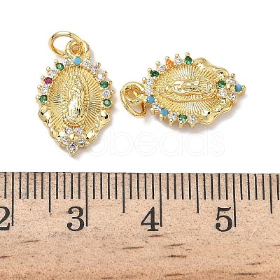 Holy Virgin Theme Brass Cubic Zirconia Pendants KK-L253-32G-02-1