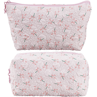 2Pcs 2 Styles Portable Travel Polyester Cosmetic Zipper Storage Clutch Bags ABAG-CY0001-01E-1