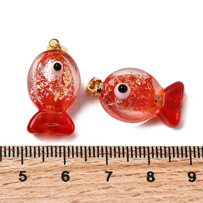 Handmade Dichroic Foil Lampwork Pendants DICH-G001-01G-03-1