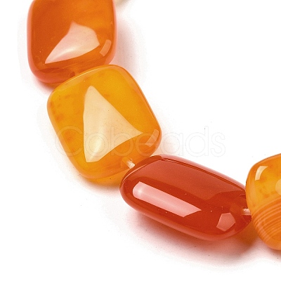 Natural Striped Agate/Banded Agate Beads Strands G-B137-B01-01I-1