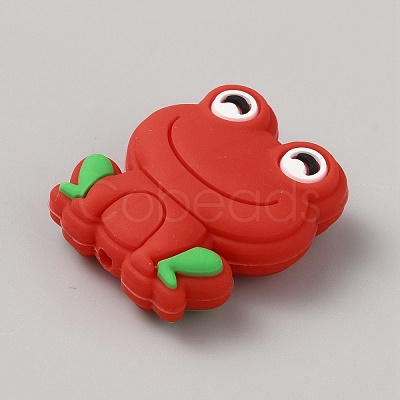 Frog Food Grade Eco-Friendly Silicone Focal Beads SIL-WH0006-29A-1