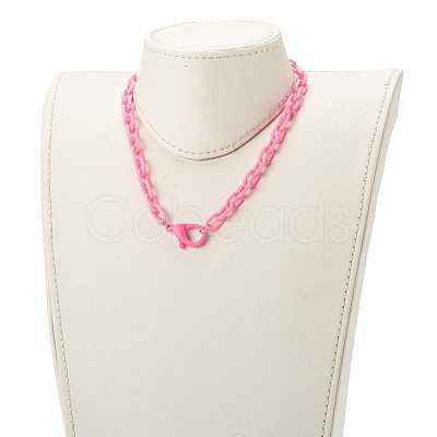 Personalized ABS Plastic Cable Chain Necklaces NJEW-JN03480-1