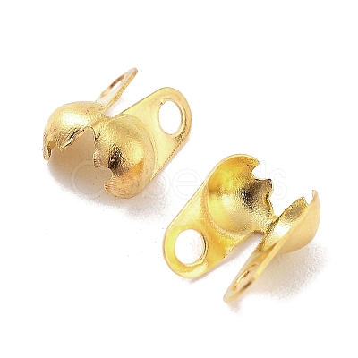 Rack Plating Brass Bead Tips KK-P274-02D-G-1