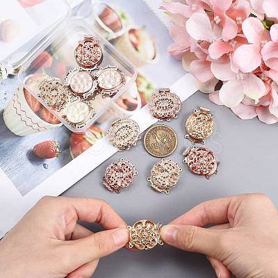 12 Sets 6 Style Brass Box Clasps KK-SZ0001-50-1