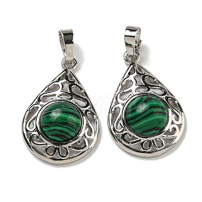 Synthetic Malachite Pendants G-Q158-05P-18-1
