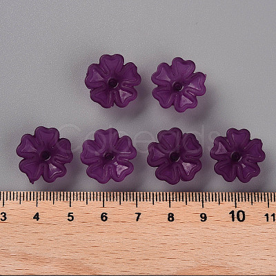 Transparent Frosted Acrylic Bead Caps X-MACR-S371-04A-743-1