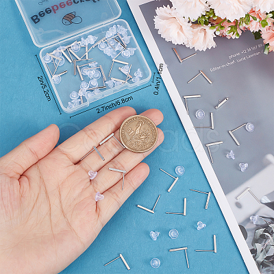 40Pcs Brass Stud Earring Findings KK-BBC0005-21P-1