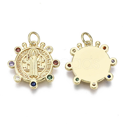 Brass Micro Pave Cubic Zirconia Pendants ZIRC-N039-059-NF-1