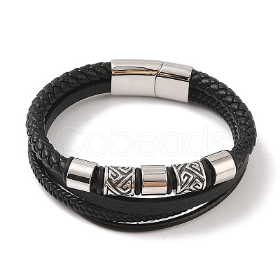 Braided Microfiber Leather Multi-strand Bracelets BJEW-B096-07C-1