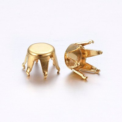 201 Stainless Steel Rhinestone Claw Settings STAS-O098-10G-02-1