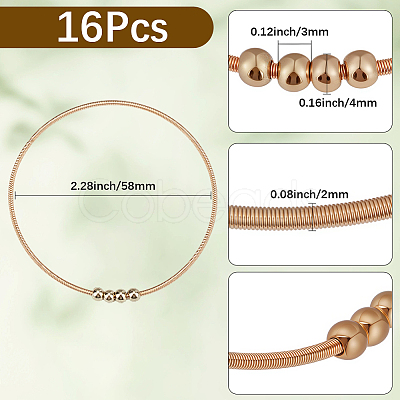 16Pcs Stainless Steel Satellite Chains Stretch Bracelet for Women BJEW-SP0001-16A-1