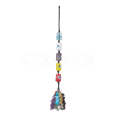 Handmade Evil Eye Lampwork Pendant Decorations HJEW-JM01053-01-1