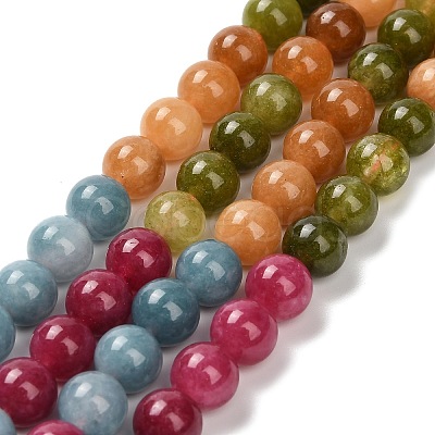 Natural White Jade Beads Strands X-G-Z097-A01-8mm-C-1