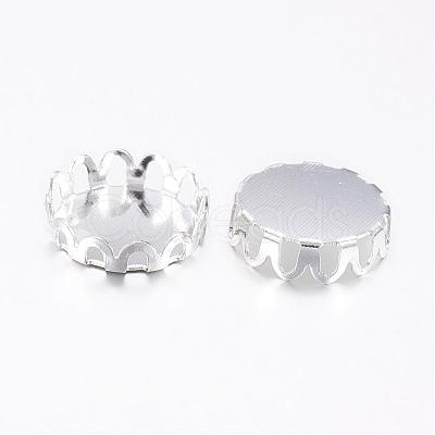 Brass Lace Edge Bezel Cups KK-C1764-3-S-1