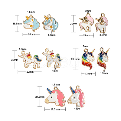 60Pcs 10 Styles Alloy Enamel Pendants ENAM-CJ0002-69-1