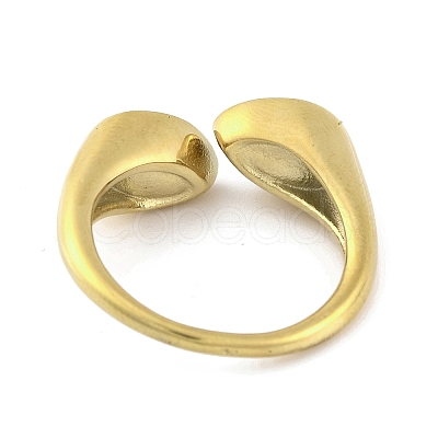 Ion Plating(IP) 304 Stainless Steel Rhinestone Teardrop Cuff Open for Women RJEW-N046-04D-G-1