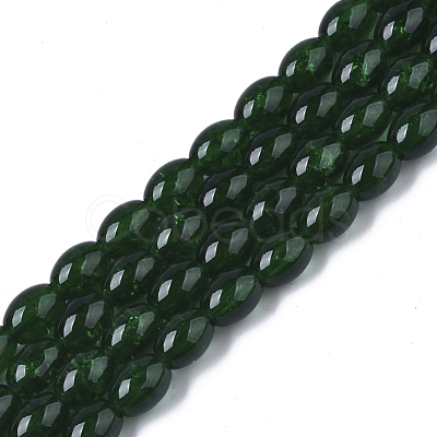 Transparent Crackle Glass Beads Strands X-DGLA-S085-6x8-19-1