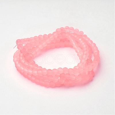 Baking Paint Transparent Glass Bead Strands X-GLAA-S031-4mm-28-1