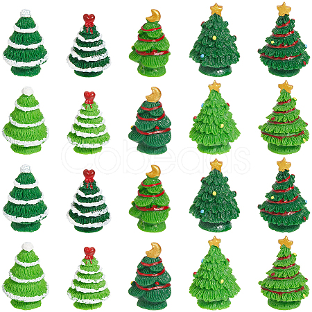 30Pcs 10 Styles Christmas Resin Sculpture Ornaments RESI-SC0005-91-1