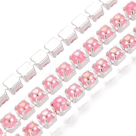 Iron & ABS Plastic Imitation Pearl Tennis Chains CH-Q006-01A-09-1