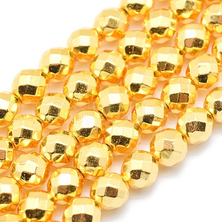 Electroplate Non-magnetic Synthetic Hematite Beads Strands G-L485-03E-G-1