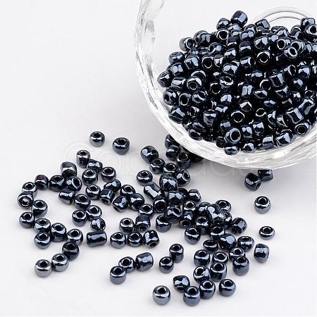 6/0 Electroplated Iris Round Glass Seed Beads X-SEED-A009-4mm-606-1